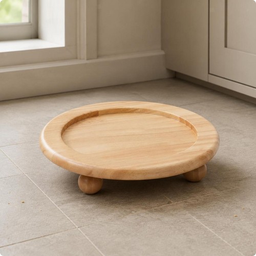 Wooden pet bowl - wooden,