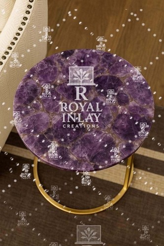 Amethyst round tabletop - amethyst,