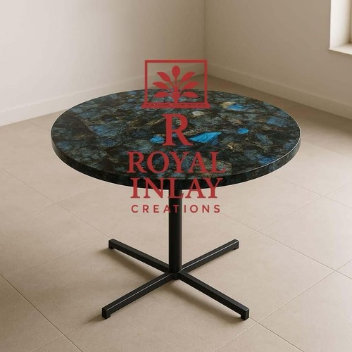 Labradorite round tabletop - labradorite, –